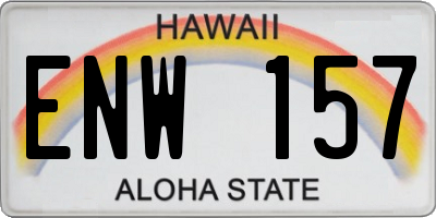 HI license plate ENW157