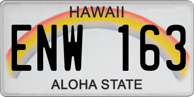 HI license plate ENW163
