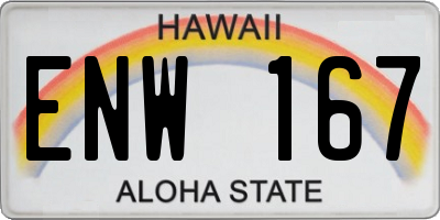HI license plate ENW167