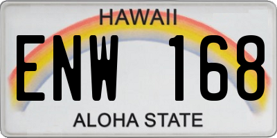 HI license plate ENW168