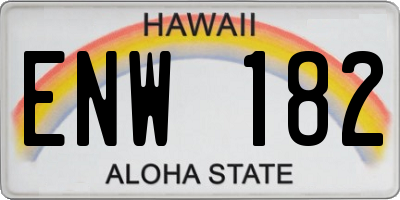 HI license plate ENW182