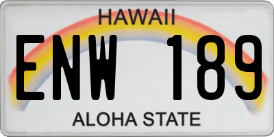 HI license plate ENW189