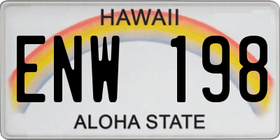 HI license plate ENW198