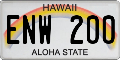 HI license plate ENW200
