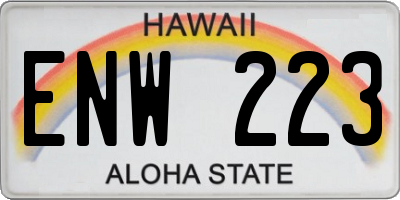 HI license plate ENW223