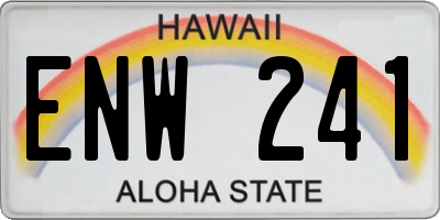 HI license plate ENW241