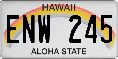 HI license plate ENW245