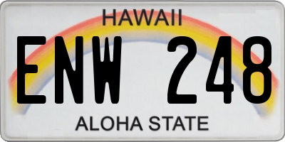 HI license plate ENW248
