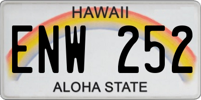 HI license plate ENW252