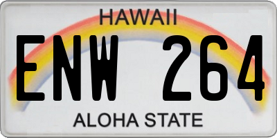 HI license plate ENW264