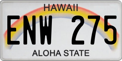 HI license plate ENW275