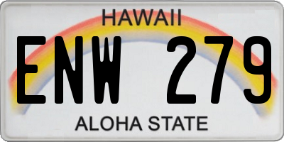 HI license plate ENW279