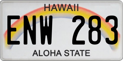 HI license plate ENW283