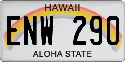 HI license plate ENW290