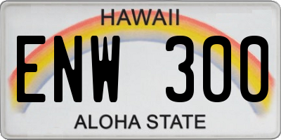 HI license plate ENW300
