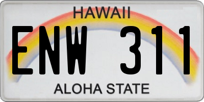 HI license plate ENW311