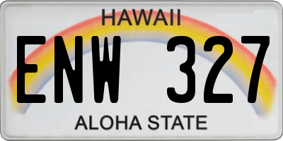 HI license plate ENW327