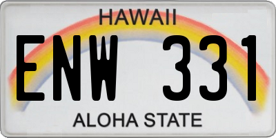 HI license plate ENW331