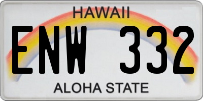 HI license plate ENW332