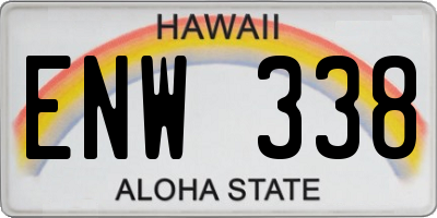 HI license plate ENW338