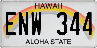 HI license plate ENW344