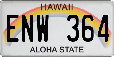 HI license plate ENW364