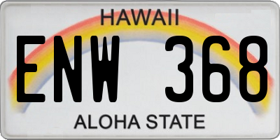 HI license plate ENW368