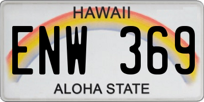 HI license plate ENW369