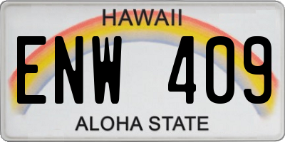 HI license plate ENW409