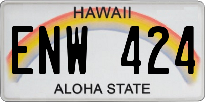 HI license plate ENW424