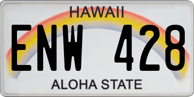 HI license plate ENW428