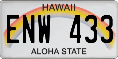 HI license plate ENW433