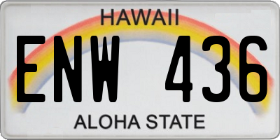 HI license plate ENW436