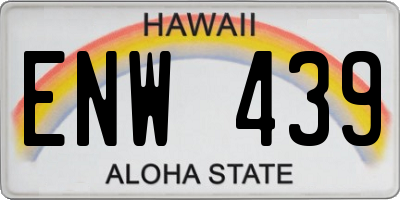 HI license plate ENW439