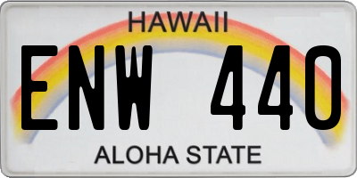HI license plate ENW440