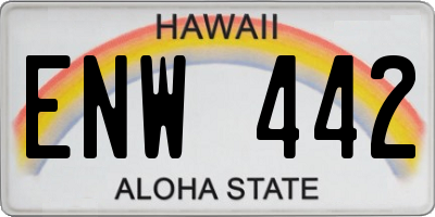 HI license plate ENW442