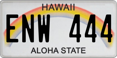 HI license plate ENW444