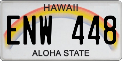 HI license plate ENW448
