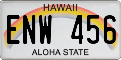 HI license plate ENW456