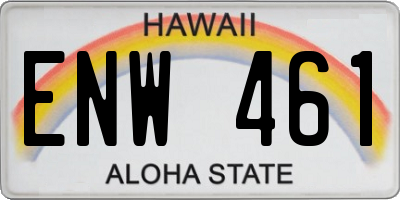 HI license plate ENW461