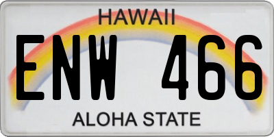 HI license plate ENW466