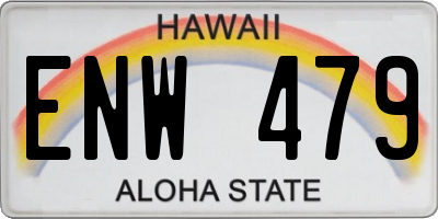 HI license plate ENW479