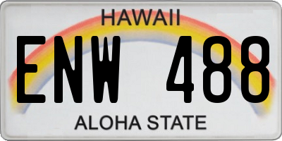 HI license plate ENW488