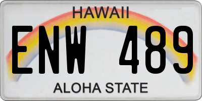 HI license plate ENW489