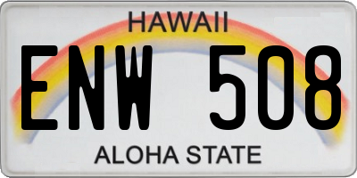 HI license plate ENW508