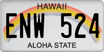 HI license plate ENW524