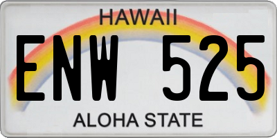 HI license plate ENW525
