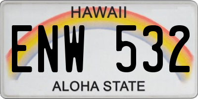 HI license plate ENW532