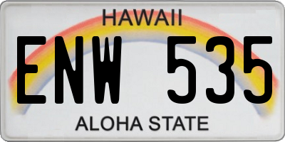 HI license plate ENW535