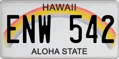 HI license plate ENW542